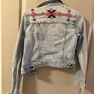 American Eagle Embroidered Denim Jacket